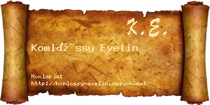 Komlóssy Evelin névjegykártya