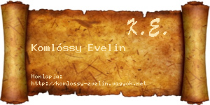Komlóssy Evelin névjegykártya